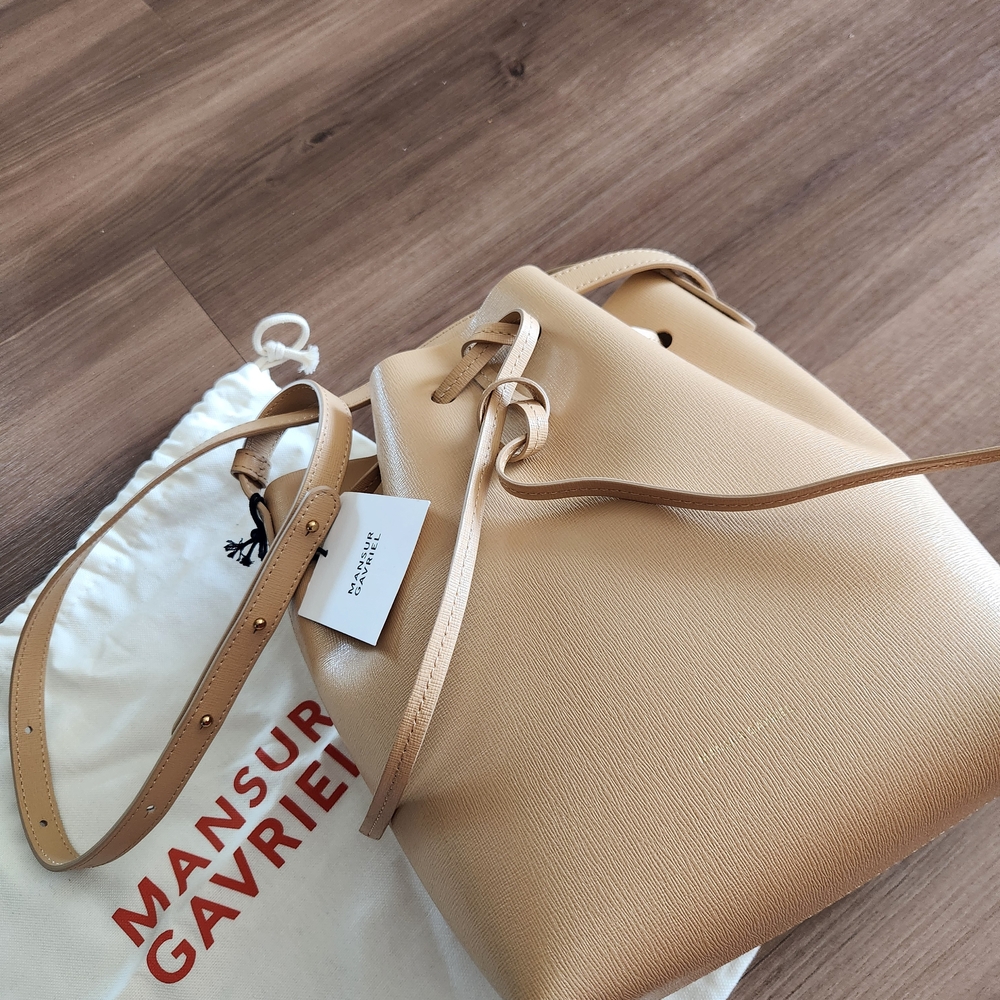 Mansur Gavriel Tan Leather Bucket Bag